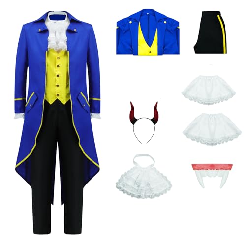 LILLIWEEN Beast Kostüm für Herren 7 Stück Halloween Prinz Charming Cosplay Dan Stevens Frack Viktorianische Kostüme L LILLIWEEN Beast Kostüm für Herren 7 Stück Halloween Prinz Charming Cosplay Dan Stevens Frack Viktorianische Kostüme L von LILLIWEEN