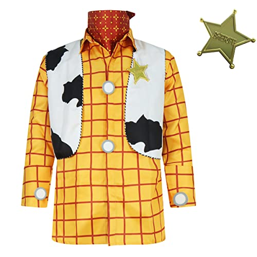 LILLIWEEN Woody Hemd Herren Plaid Button Down Langarm Arbeit Freizeithemd, Cowboy Kits, L von LILLIWEEN