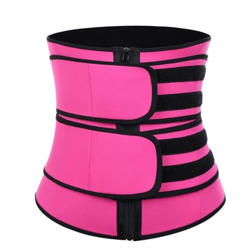 LILOMA Damen Taillentrainer Korsett Bauchweggürtel, Schweiß Taillenformer Trimmer Gürtel mit doppelt verstellbarem Bauchklett Sport Workout Abnehmender Bauchgürtel (Color : Pink, Size : 3XL) von LILOMA