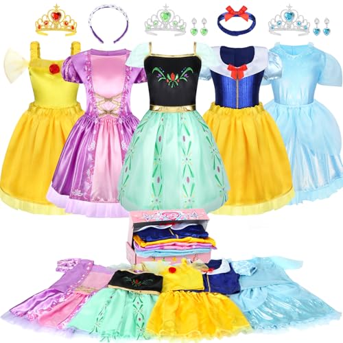 LIMIROLER - 18-teiliges Prinzessinnen-Kleidungs-Set für kleine Mädchen, Rollenspiel, Prinzessinnen-Verkleidungsspielzeug für kleine Mädchen, Geburtstag, Weihnachten, Partygeschenke für Mädchen von 3–6 LIMIROLER - 18-teiliges Prinzessinnen-Kleidungs-Set für kleine Mädchen, Rollenspiel, Prinzessinnen-Verkleidungsspielzeug für kleine Mädchen, Geburtstag, Weihnachten, Partygeschenke für Mädchen von 3–6 von LIMIROLER