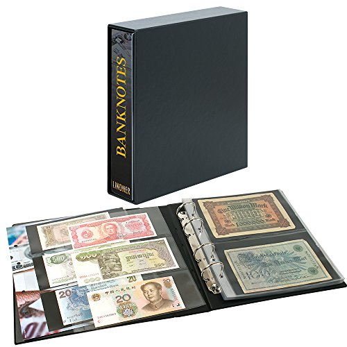 LINDNER Das Original Banknotenalbum PUBLICA M mit 20 beidseitig bestückbaren Folienblättern in Zwei Ausführungen - mit Schutzkassette von LINDNER Das Original