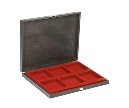 LINDNER Das Original Echtholz-Sammelkassetten Carus-1 mit hellroter Einlage und 6 quadratischen Fächern LINDNER Das Original Echtholz-Sammelkassetten Carus-1 mit hellroter Einlage und 6 quadratischen Fächern von LINDNER Das Original
