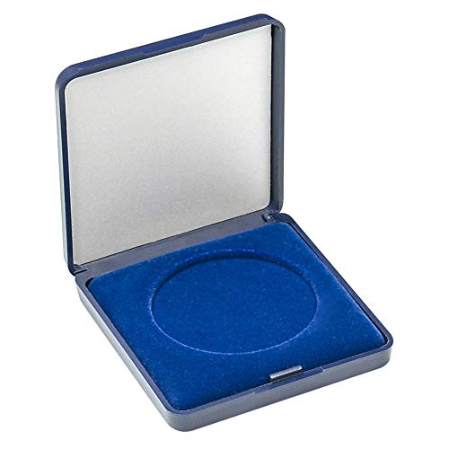 LINDNER Das Original Münz-Etui mit Blauer Velourseinlage für Münzen/Münzkapseln bis Außen-Ø 50 mm von LINDNER Das Original