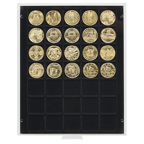 LINDNER Das Original Münzbox Carbo mit 35 quadratischen Fächern für Münzen/Münzkapseln bis Ø36 mm LINDNER Das Original Münzbox Carbo mit 35 quadratischen Fächern für Münzen/Münzkapseln bis Ø36 mm von LINDNER Das Original