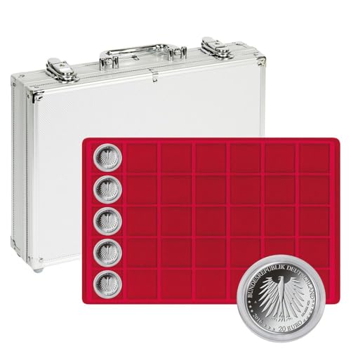LINDNER Das Original Münzkoffer ALU mit 5 roten Münztableaus für 175 Münzen oder Münzkapseln bis 39 mm Ø LINDNER Das Original Münzkoffer ALU mit 5 roten Münztableaus für 175 Münzen oder Münzkapseln bis 39 mm Ø von LINDNER Das Original