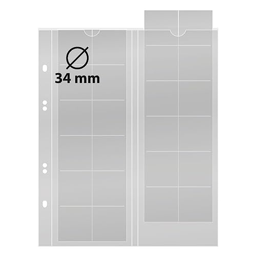 LINDNER Das Original Multi Collect Münzblätter für 24 Münzen bis 34 mm Durchmesser, Zwischenblätter rot, 5er-Packung von LINDNER Das Original
