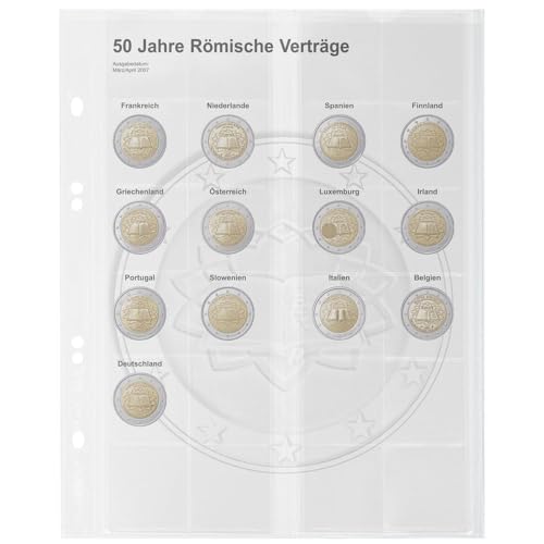 LINDNER Das Original Multi Collect Vordruckblatt für 2 Euro-Gedenkmünzen: Gemeinschaftsausgabe 'Römische Verträge' von LINDNER Das Original