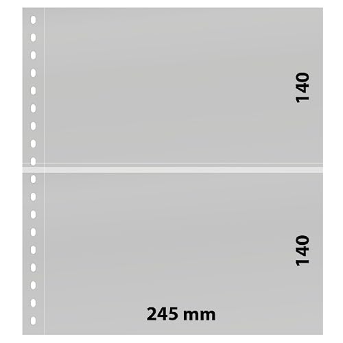 LINDNER Das Original Omnia Einsteckblatt mit 2 Streifen (140 mm) pro Seite, weiß, 10er-Packung von LINDNER Das Original