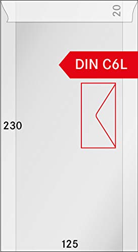 LINDNER Das Original Pergamin-Tüten, 125 x 230 + 20 mm, 500er-Packung von LINDNER Das Original