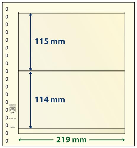 LINDNER Das Original T-Blanko-Blätter mit 2 Streifen: 114 mm - 10er-Packung von LINDNER Das Original