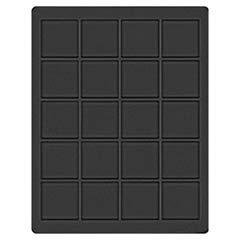 LINDNER Das Original Velourseinlage, schwarz, mit 20 quadratischen Fächern für Münzen/Münzkapseln bis Ø47 mm von LINDNER Das Original