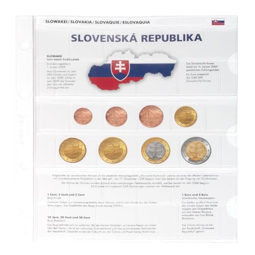 LINDNER Das Original Vordruckblatt Karat Euro-Kursmünzen-Sätze: Neue Euro-LÄNDER: Slowakei von LINDNER Das Original