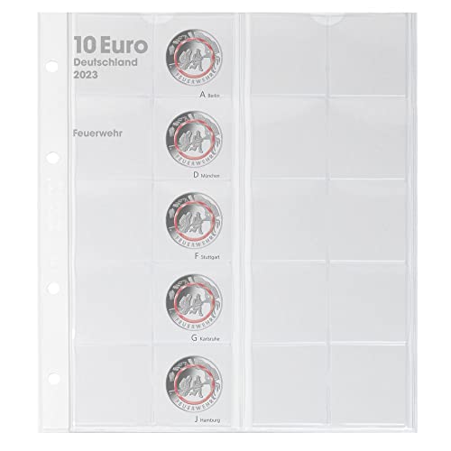 LINDNER Das Original Vordruckblatt Karat für 10EUR-Sammlermünzen mit Polymerring: Deutschland 2023 von LINDNER Das Original