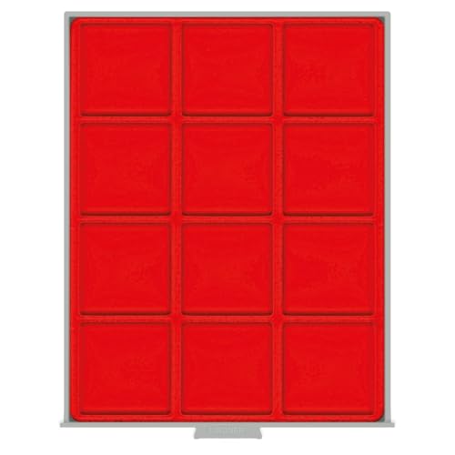 LINDNER Das Original d-Box Standard mit 12 quadratischen Fächern 66 x 66 mm für Münzen/Medaillen und sonstige Sammelobjekte von LINDNER Das Original