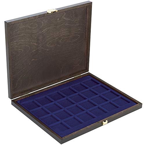LINDNER Echtholz-Münzkassette Carus-1 mit Einer dunkelblauen Münzeinlage für 24 Münzen/Münzkapseln bis Ø 42 mm LINDNER Echtholz-Münzkassette Carus-1 mit Einer dunkelblauen Münzeinlage für 24 Münzen/Münzkapseln bis Ø 42 mm von LINDNER Das Original