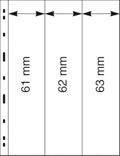 LINDNER Das Original UNIPLATE Blätter mit 3 Streifen (61, 62 und 63 mm), glasklar, 5er-Packung von LINDNER Das Original