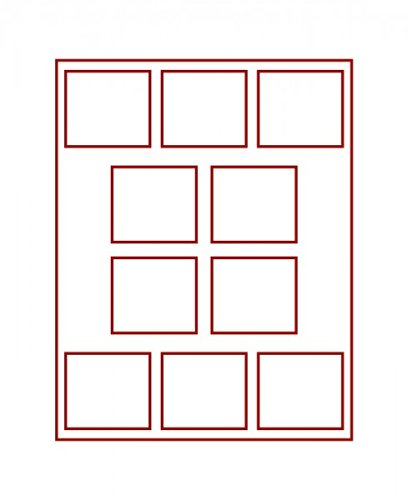 Münzbox RAUCHGLAS mit 10 rechteckigen Fächern für original eingeschweißte 10 DM-Gedenkmünzen PP von LINDNER Das Original