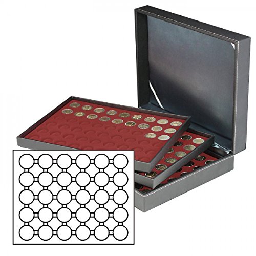 Münzkassette NERA XL mit 3 Tableaus und dunkelroten Münzeinlagen für 90 Münzkapseln mit Außen-Ø 39,5 mm, z.B. für deutsche 20 Euro-/10 Euro-Silbermünzen in LINDNER Münzkapseln Münzkassette NERA XL mit 3 Tableaus und dunkelroten Münzeinlagen für 90 Münzkapseln mit Außen-Ø 39,5 mm, z.B. für deutsche 20 Euro-/10 Euro-Silbermünzen in LINDNER Münzkapseln von LINDNER Das Original