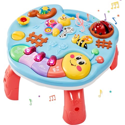 LINFUN KIDS Babyspielzeug Spieltisch ab 1 Jahr, Baby Spielzeug, Aktivität Tisch Baby mit Klavier, Musik, Licht Musikspielzeug, Kinderspielzeug Lernspielzeug Geschenke für 18+ Monate Junge Mädchen von LINFUN KIDS