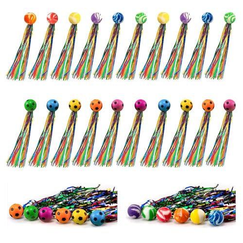 LINGJIA 20 Stück Kindergeburtstag Gastgeschenke, Mitbringsel Kindergeburtstag, Hüpfball Mit Bunten Bändern, Kinder Hüpfball, Gummihüpfball Spielzeug, Geburtstag, Weihnachten, Urlaub, Party, Geschenk LINGJIA 20 Stück Kindergeburtstag Gastgeschenke, Mitbringsel Kindergeburtstag, Hüpfball Mit Bunten Bändern, Kinder Hüpfball, Gummihüpfball Spielzeug, Geburtstag, Weihnachten, Urlaub, Party, Geschenk von LINGJIA