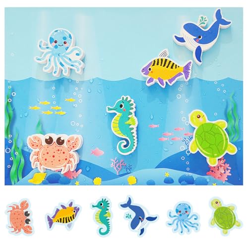 LINGJIA Baby Spielzeug, Badewannenspielzeug, Eva Badespielzeug, Wandaufkleber für Meerestiere, planschbecken Baby, Schwimmendes Badewannen Wasserspielzeug, 1 Jahr Altes Badespielzeug LINGJIA Baby Spielzeug, Badewannenspielzeug, Eva Badespielzeug, Wandaufkleber für Meerestiere, planschbecken Baby, Schwimmendes Badewannen Wasserspielzeug, 1 Jahr Altes Badespielzeug von LINGJIA