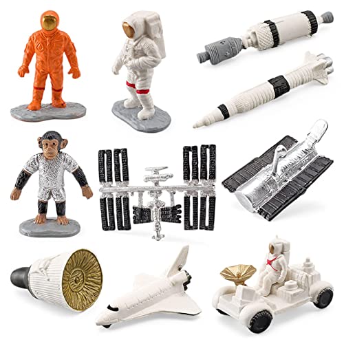 LINGJIONG Miniatur Astronaut Modell Set, Weltraum Miniatur, Astronauten Figuren Cake Topper, Spaceman Toys Desktop Dekoration Geschenke für Jungen und Mädchen von LINGJIONG
