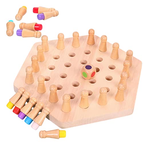 LINGJIONG Speicher aus Holz, Schachspiel Memory Match Stick, Familiengesellschaftsspiele für Kinder und Erwachsene, Montessori-Spiele zur Entwicklung von Logik und Farbkognition LINGJIONG Speicher aus Holz, Schachspiel Memory Match Stick, Familiengesellschaftsspiele für Kinder und Erwachsene, Montessori-Spiele zur Entwicklung von Logik und Farbkognition von LINGJIONG