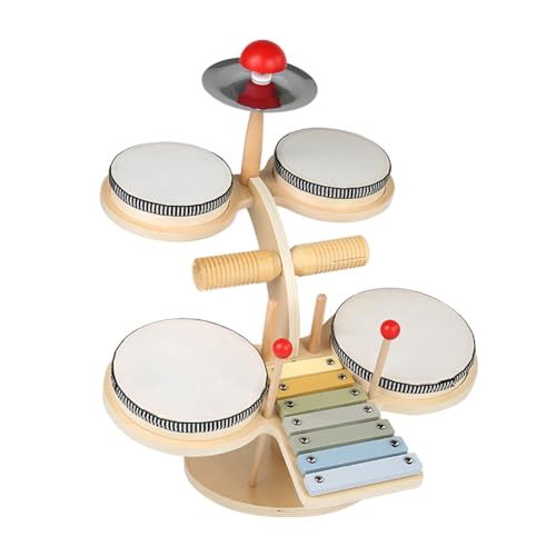LINGLOUZAN 11 in 1 Kinder-Schlagzeug-Set, Musikinstrumente, Musikspielzeug, Musik-Schlaginstrumente Aus für Kinder und Schlagzeuger von LINGLOUZAN