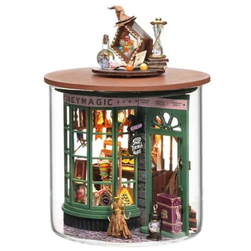 LINGLOUZAN DIY Büchernische Kits für Erwachsene 3D Puzzle Miniaturhaus-Set - Holzpuppenhaus - für Sammler, Zauberladen DIY-Hütte von LINGLOUZAN