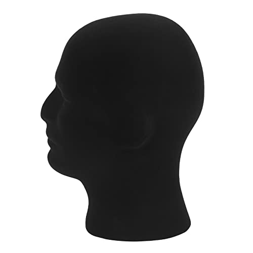 LINGLOUZAN Maennliche Schaum Mannequin Gliederpuppe Kopf Modell Peruecken Display Staender Schwarz von LINGLOUZAN