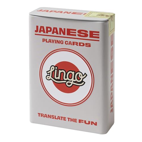 Japanische Lingo Spielkarten in Wayfarer-Blechbox, Reise-Lernkarten, Lerne japanischen Wortschatz auf lustige und einfache Weise, 52 wichtige Übersetzungen Japanische Lingo Spielkarten in Wayfarer-Blechbox, Reise-Lernkarten, Lerne japanischen Wortschatz auf lustige und einfache Weise, 52 wichtige Übersetzungen von Lingo