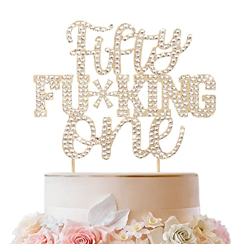 LINGTEER Fifty One lustiger goldener Strass-Kuchenaufsatz – Cheers to 51st Birthday 51 Years Old Anniversary Party Cake Centerpieces Topper Dekorationen Geschenk Schild LINGTEER Fifty One lustiger goldener Strass-Kuchenaufsatz – Cheers to 51st Birthday 51 Years Old Anniversary Party Cake Centerpieces Topper Dekorationen Geschenk Schild von LINGTEER