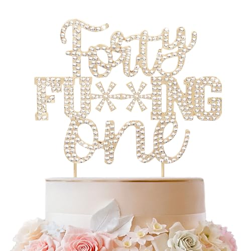 LINGTEER Forty One lustiger goldener Strass-Kuchenaufsatz – Cheers to 41st Birthday 41 Years Old Anniversary Party Cake Centerpieces Topper Dekorationen Geschenk Schild LINGTEER Forty One lustiger goldener Strass-Kuchenaufsatz – Cheers to 41st Birthday 41 Years Old Anniversary Party Cake Centerpieces Topper Dekorationen Geschenk Schild von LINGTEER