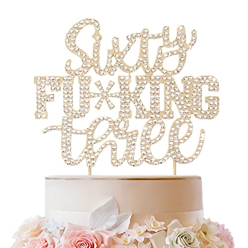 LINGTEER Tortenaufsatz mit Aufschrift "Sixty Three - Prost zum 63. Geburtstag, 63 Jahre, Gold-Strasssteine, Tortenaufsatz, Dekoration, Geschenk, Schild. LINGTEER Tortenaufsatz mit Aufschrift "Sixty Three - Prost zum 63. Geburtstag, 63 Jahre, Gold-Strasssteine, Tortenaufsatz, Dekoration, Geschenk, Schild. von LINGTEER