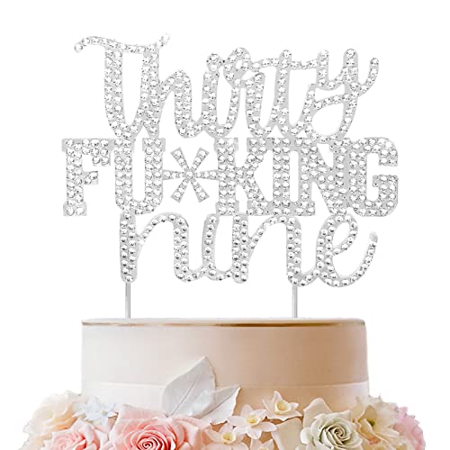 LINGTEER Tortenaufsatz mit Aufschrift "Thirty Nine", mit Strasssteinen, silberfarben LINGTEER Tortenaufsatz mit Aufschrift "Thirty Nine", mit Strasssteinen, silberfarben von LINGTEER