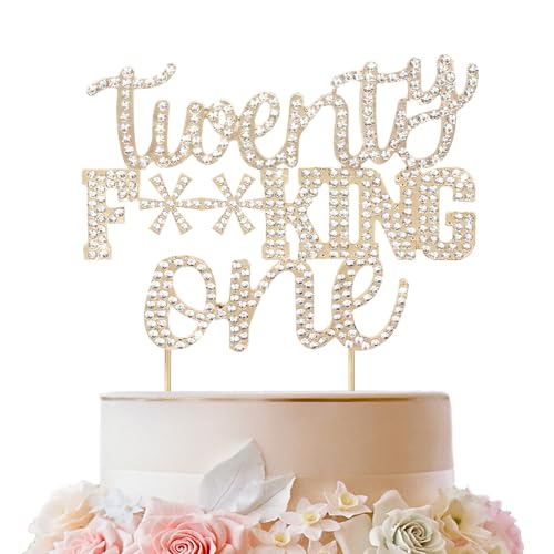 LINGTEER Twenty One lustiger goldener Strass-Kuchenaufsatz – Cheers to 21. Birthday 21 Years Old Anniversary Party Cake Centerpieces Topper Dekorationen Geschenk Schild LINGTEER Twenty One lustiger goldener Strass-Kuchenaufsatz – Cheers to 21. Birthday 21 Years Old Anniversary Party Cake Centerpieces Topper Dekorationen Geschenk Schild von LINGTEER
