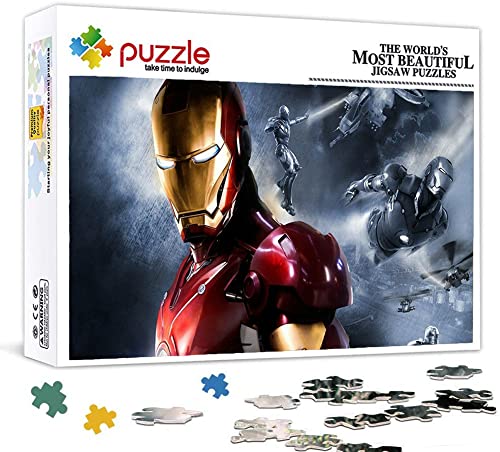 Film Iron Man Puzzle, Puzzle 500 Teile für Erwachsene, Klassische Puzzle Teenager Jungen Mädchen Puzzle Puzzles Spiele Pädagogisches Geschenk Home Decor 52X38cm von LINLINLI