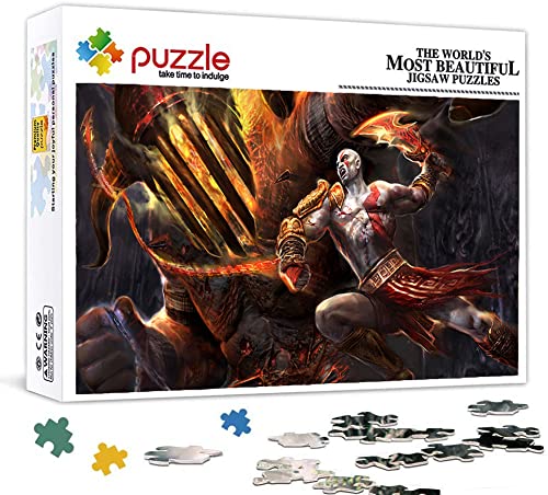 God of War Puzzle, Puzzles 1000 Teile für Erwachsene, Klassische Puzzle Jungen Mädchen Puzzle für Kinder Teenager Lernspiel Spielzeug Geschenk für Die Heimreise 70X50cm von LINLINLI