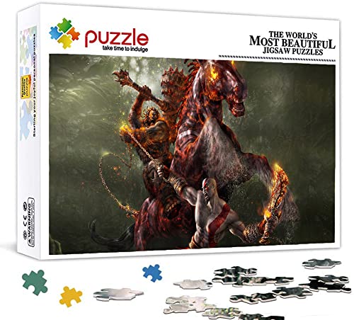 Puzzle 1000 Teile für Erwachsene, Puzzle God of War, Klein Mini Puzzle Teenager Jungen Mädchen Puzzle for Teen Lernspiel Holiday Challenging Puzzle 38X26cm von LINLINLI