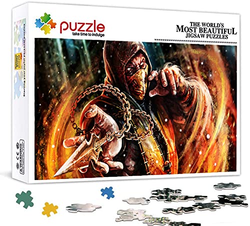 Puzzle 1000 Teile für Erwachsene, Puzzle Mortal Kombat, Klein Mini Puzzle Teenager Jungen Mädchen Puzzle Schwieriges, Herausforderndes Puzzle für Partyspiele, Kinder, Familie, Freunde 38X26cm von LINLINLI