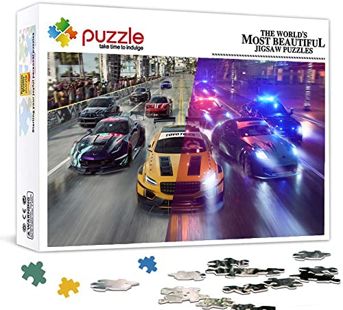 Puzzle 1000 Teile für Erwachsene, Puzzle Need for Speed-Poster, Klein Mini Puzzle Teenager Jungen Mädchen Puzzle for Teen Lernspiel Holiday Challenging Puzzle 38X26cm von LINLINLI