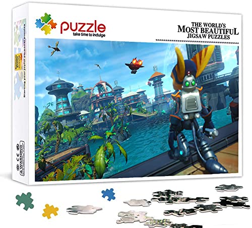 Ratchet & Clank Puzzle, Puzzles für Erwachsene 1000 Teile, Klassische Puzzle Puzzle Schwierig für Erwachsene Teenager Freizeit Spaß Spiel Spielzeug Geeignet für Familie Freunde Dekorativ 70X50cm von LINLINLI