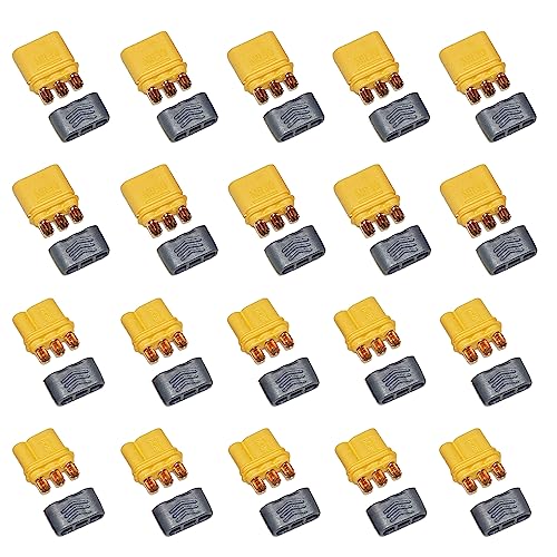 LINSYRC 10 Paar Amass MR30 Stecker Männlich und Buchse Adapter mit Ummantelung für RC Lipo Akku RC Multicopter von LINSYRC