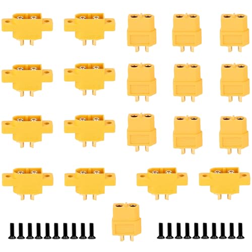 LINSYRC 10 Paar Amass XT60E-M Männlich Stecker und XT60 Buchse Adapter Montierbarer Fester Stecker für RC Modellflugzeug FPV Renndrohne LINSYRC 10 Paar Amass XT60E-M Männlich Stecker und XT60 Buchse Adapter Montierbarer Fester Stecker für RC Modellflugzeug FPV Renndrohne von LINSYRC