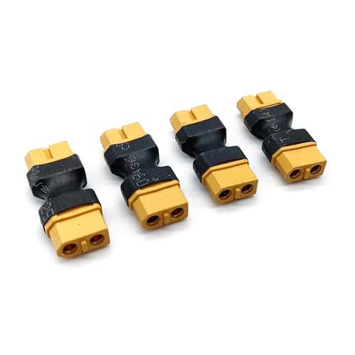 LINSYRC 4 Stück XT60 Buchse auf Buchse Steckeradapter kein Draht Adapter Konverter für RC FPV-Auto Flugzeug Drohne LiPo-Batterie (Buchse auf Buchse) von LINSYRC