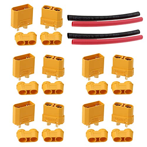 LINSYRC 5 Paar XT-90 XT90H Stecker Männlich und Buchse Steckeradapter mit Gehäuse für RC Lipo Akkuo (XT90H) von LINSYRC