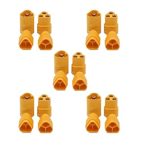 LINSYRC Amass MT60 3-poliger 3,5-mm-Stecker, männlich, weiblich, RC ESC auf Motorstecker für RC-Batterie (MT60), 5 Paar von LINSYRC