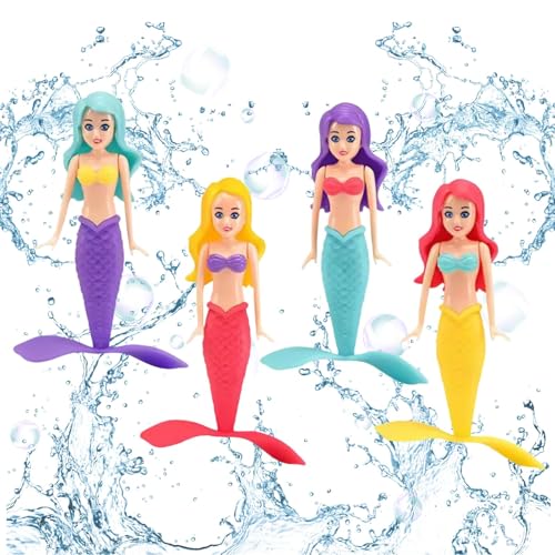 LINTRA 4 Stück Meerjungfrau Spielzeug, Kunststoff Tauchende Meerjungfrau, Lustig Tauchen, Drehen, Aufsteigen, Meerjungfrauenanzug, Exklusiv für den Sommer, für Kinderschwimmspiele o Geschenk LINTRA 4 Stück Meerjungfrau Spielzeug, Kunststoff Tauchende Meerjungfrau, Lustig Tauchen, Drehen, Aufsteigen, Meerjungfrauenanzug, Exklusiv für den Sommer, für Kinderschwimmspiele o Geschenk von LINTRA