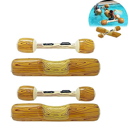 LINTTO 2 Stück Gesetzte aufblasbare Schwimm Reihe,Pool Float Battle Log Rafts Row Pool Float Wasserspielzeug für den Sommer Pool Party Wassersport (A) von LINTTO