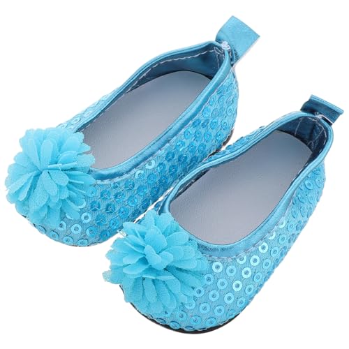 LIOOBO 1 Paar Glitzernde Puppenschuhe für Puppen Funkelnde Blumen Geschmacksschuhe Mini Sequins Low Top Doll Footwear Accessoires für Kreative Spielmöglichkeiten von LIOOBO